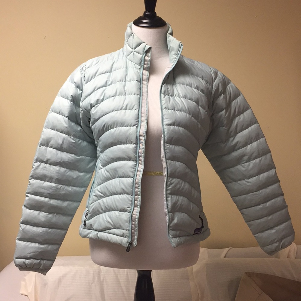 Light Green/Blue Patagonia Puffer XS
